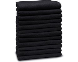 Eleganzzz Handdoeken Set - Set van 12 - Badhanddoeken 70x140cm - Badlakens - Handdoek - 420 gr/m2 - 100% Katoen - black