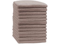 Eleganzzz Handdoeken Set - Set van 12 - Handdoek 50x100cm - 420 gr/m2 - 100% Katoen - taupe