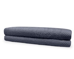 Eleganzzz Handdoeken Set - Set van 2 - Handdoek 60x110cm - 420 gr/m2 - 100% Katoen - dark grey
