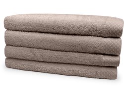 Eleganzzz Handdoeken Set - Set van 4 - Handdoek 60x110cm - 420 gr/m2 - 100% Katoen - taupe