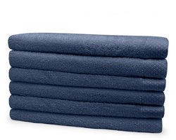 Eleganzzz Handdoeken Set - Set van 6 - Badhanddoeken 70x140cm - Badlakens - Handdoek - 420 gr/m2 - 100% Katoen - ocean blue