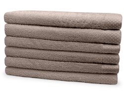Eleganzzz Handdoeken Set - Set van 6 - Badhanddoeken 70x140cm - Badlakens - Handdoek - 420 gr/m2 - 100% Katoen - taupe