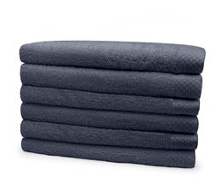 Eleganzzz Handdoeken Set - Set van 6 - Handdoek 60x110cm - 420 gr/m2 - 100% Katoen - dark grey