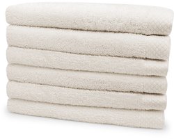 Eleganzzz Handdoeken Set - Set van 6 - Handdoek 60x110cm - 420 gr/m2 - 100% Katoen - ivory