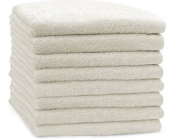 Eleganzzz Handdoeken Set - Set van 8 - Handdoek 50x100cm - 420 gr/m2 - 100% Katoen - ivory