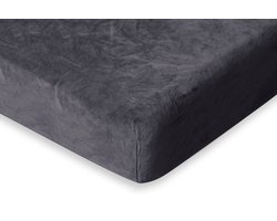 Eleganzzz Hoeslaken 200 gr/m2 Hoogwaardig Flanel Fleece 35cm Hoekhoogte - Dark Grey - 80/90x200 - Hoeslakens - Eenpersoons - Fluffy Hoeslaken