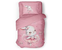 Eleganzzz Kinder Dekbedovertrek Spring Meadow - Pink - 140x200/220cm - Dekbedovertrek Kinderen - Micropercal - Eenpersoons