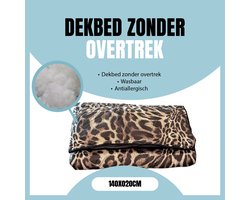Eleganzzz Wasbaar Dekbed Easy 140x200 - Hoesloos dekbed - Eazy dekbed - Gekleurd dekbed - All Year Winterdekbed & Zomerdekbed - Eenpersoons Dekbed - Leopard - Dekbedden