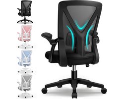 Elekiatech Ergonomische Bureaustoel - Bureaustoel - Bureaustoelen voor Volwassenen - opklapbare armleuningen-150 Kg - Zwart