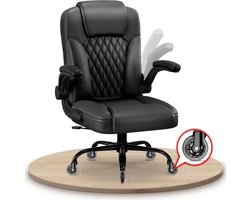 Elekiatech Ergonomische Bureaustoel-Bureaustoel-met 90°-120°Rugleuning Bureaustoelen voor Volwassenen-Inklapbare Armleuningen-Office Chair-Gaming Stoel-150kg - Zwart