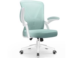 Elekiatech Ergonomische Bureaustoel - Bureaustoel - Opklapbare Armleuningen - Bureaustoelen voor Volwassenen - 150 Kg - Lichtgroen