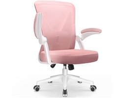 Elekiatech Ergonomische Bureaustoel - Bureaustoel - Opklapbare Armleuningen - Bureaustoelen voor Volwassenen - 150 Kg - Roze