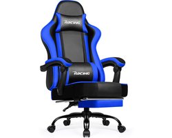 Elekiatech Gaming Stoel - Gamestoel mit 90°-170° Rugleuning - Gaming Chair met Inklapbare Voetensteun - Game Stoel met Zachte Armleuningen - Max. Draagvermogen 150 kg