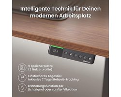 Elektrisch bureau Altameubel Elevate Pro X – In hoogte verstelbaar bureau 180x80 cm, ergonomische zit-sta werkplek voor kantoor & thuiskantoor, walnoot blad, zwart frame, stil en krachtig motorvermogen, tot 125 kg draagkracht