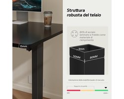 Elektrisch Bureau In Hoogte Verstelbaar – Sta Zit Bureau 120x60 – Altameubel ProLine Walnut – Zit Sta Tafel met Geheugenfuncties, USB-Aansluiting, Kabelgoot & Haken – Ergonomisch Bureau voor Thuiswerken & Gaming