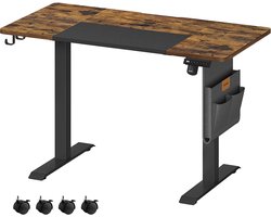 Elektrisch in hoogte verstelbaar bureau - Sta-bureau - Zit-sta bureau - Spaanplaat staal niet-geweven stof - Vintage bruin-duifgrijs - 60 cm x 120 cm x (72-120) cm - 25,7 kg - 80 kg laadvermogen