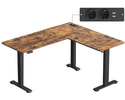 Elektrisch in hoogte verstelbaar hoekbureau met laadstation