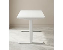 Elektrisch In Hoogte Verstelbaar Zit-Sta Bureau 140x60 cm – Ergonomisch Staand Bureau met Memory Functie, USB-A & USB-C Opladen, Stil Motor Systeem ≤45 dB, FSC Houten Werkblad, Thuiswerk Kantoortafel – Mobili Bella