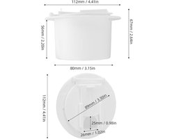 Elektrisch Kabelluik 2 Sets Ronde Snoerluikafdekking voor Campers Opklikbare Netsnoerkabelluik Opklapbare Afdekking met Schroeven in Wit