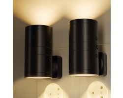 Elektrisch Nachtlampje - 2 Stuks - met Lichtsensor - Drie Kleuren - Instelbare Helderheid - 180° Draaibaar - Zwart