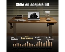 Elektrisch Staand Bureau 90x60 Cm - In Hoogte Verstelbaar Ergonomisch Kantoorbureau Met Hooks & Geheugenfunctie - Wit
