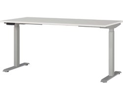 Elektrisch verstelbaar bureau Cornel - 160x80x72cm - lichtgrijs - Germania - Bureautafels - Wit; Grijs - Melamine; Metaal; Spaanplaat