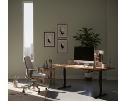 Elektrisch Zit-Sta Bureau 180x80cm – In Hoogte Verstelbaar 72-120cm met Geheugenfunctie, Stil Motor, Kabelbeheer, USB & Accessoire Haken – Groot Ergonomisch Werkbureau voor Thuis & Kantoor – Vintage Bruin – House&Garden