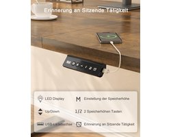 Elektrisch Zit-Sta Bureau – 200x80 cm – In Hoogte Verstelbaar (73-118 cm) – Staand Bureau met USB-oplaadpoort & Geheugenfunctie – Ergonomisch Kantoorbureau – Modern Design – Bruin