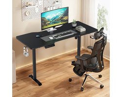Elektrisch Zit Sta Bureau Hoogte Verstelbaar Elektrisch met bureaublad 140x60cm Zwart