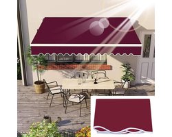 Elektrisch Zonnescherm - Terrasoverkapping Doek - Tuin Balkon - Waterbestendig UV-bescherming - Verstelbare Breedte - Rood