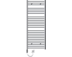 Elektrische badkamerradiator met verwarmingselement 1200W 600x1500 mm chroom recht met zijaansluiting LuxeBath