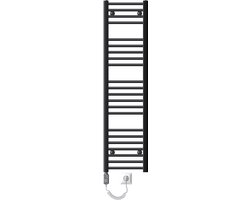 Elektrische badkamerradiator met verwarmingselement 900W 300x1400 mm antraciet recht met zijaansluiting LuxeBath