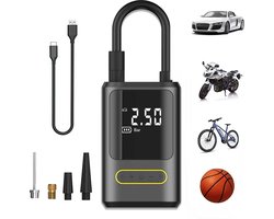 Elektrische Bandenpomp – 10,3 BAR - USB Oplaadbaar - Fietspomp - Ballenpomp - Autobanden Pomp - Luchtpomp - Luchtcompressor - Noodlamp