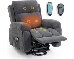 Elektrische bank - Eenpersoonsbank - Sofa - Bank met rugleuning - Massagebank - Voor 1 persoon - Met zijvakken - 77x100x107 cm - Geschikt om op te zitten, te lezen, te slapen en films te kijken - Donkergrijs