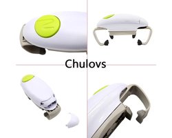 Elektrische Blikopener - Krachtig en Duurzaam Keukengereedschap - Ontworpen voor Verzegelde Blikken - Handsfree Automatische Blikopener - Wit