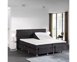 Elektrische Boxspring Fiene - 180x200 cm - Pocketvering - Stof Antraciet