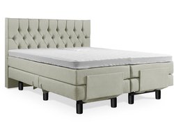 Elektrische Boxspring - Incl. Gecapitonneerd Hoofdbord - 1-Persoons - 120x200 cm - Groen - Zonder Plint