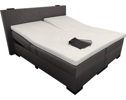 Elektrische Boxspring Milano - 180x200 cm - Heerlijke HR50 koudschuim topper - Kleur: Antraciet Grijs
