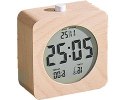 Elektrische bureauklok, digitale klok voor bureau | Kleine bureauklok - Houten wekker op batterijen, batterijklok voor naast, tafel, bureau