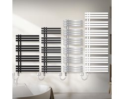 Elektrische Design Radiator 500x1400mm Wit - Handdoekradiator Badkamer - Inclusief Verwarmingsstang