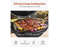 Elektrische Grill – Tafelgrill – Barbecue – Staande Grill – 2-In-1 Grill – 2400 W Vermogen – Grote Keramische Antiaanbakplaat