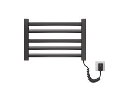 Elektrische handdoekradiator, 550 x 350 mm, elektrische handdoekwarmer voor de badkamer, winterhanddoekradiator, intelligente handdoekwarmer met constante temperatuur, grijs, rechts