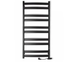 Elektrische handdoekradiator ATLANT 500x1200 met ECO-timer, 300W, Zwart