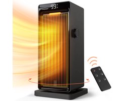 Elektrische Kachel - 2000 W - PTC Keramische Ventilatorkachel - Energiebesparend, geluidloos met 24-uurs timer - 90 ° oscillatie, oververhittingsbeveiliging - 3 verwarming standen met afstandsbediening