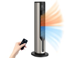 Elektrische Kachel en Ventilator - 2-in-1 Heater - Verstelbare Temperatuur - Keramische Kachel - Winter en Zomer - Grijs
