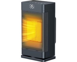 Elektrische kachels - Bijkomende Verwarming, 1500 W Elektrische Radiateur met Thermostaat en PTC Keramiek, ECO Modus, Bescherming Tegen Oververhitting en Omstoten, Blowerradiateur voor Binnenebruik