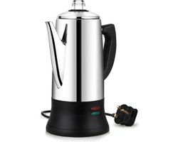 Elektrische Koffiezetapparaat 12 Kopjes (1.2L) met Warmhoudfunctie en Draaibare Zwartplaat