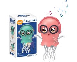 Elektrische kwallenspeelgoed met interactieve dans- en kruipfuncties, kleurrijke led-lampjes en muziek en slimme obstakelvermijding - populaire onderwateravonturenspeelgoedset voor kinderen, kwallenspeelgoed, fantasierijk spel, leuk ontwerp, voor kin