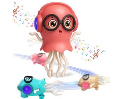 Elektrische kwallenspeelgoed met interactieve dans- en kruipfuncties, kleurrijke led-lampjes en muziek en slimme obstakelvermijding - populaire onderwateravonturenspeelgoedset voor kinderen, kwallenspeelgoed, fantasierijk spel, leuk ontwerp, voor kin
