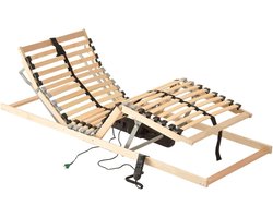 Elektrische Lattenbodem 80 x 200 cm met 7 Comfortzones en Verstelbare Hoofd- en Voetsteun